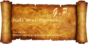 Gyömrei Pentele névjegykártya
